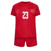 Danmark Pierre-Emile Hojbjerg #23 Hjemmedraktsett Barn VM 2022 Kortermet (+ Korte bukser)